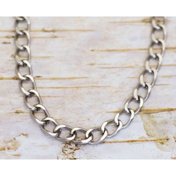 14 1/2 inch, Vintage Basic Silver Tone Choker Chain Necklace by Sperry - BV1 - Picture 1 of 3